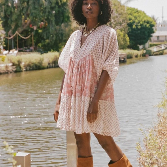 NWT Daughters of India Nora mini Dress -primrose- size: M - Picture 4 of 6